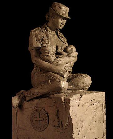 汶川雕塑作品:汶川母亲