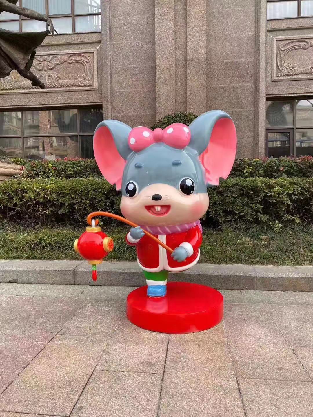 玻璃钢小老鼠卡通形象雕塑